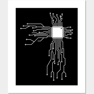 Circuit Board Cyber Computer Scientist PC Mainboard CPU Technology Shirt Gift Posters and Art